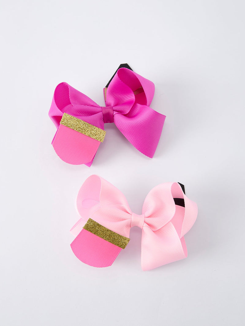 Back-to-school Pencil Bow Girls Hair Clips 3.5 inches - 1