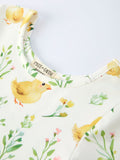 Easter Chick Floral Girls Twirl Short Sleeve Dress - 3