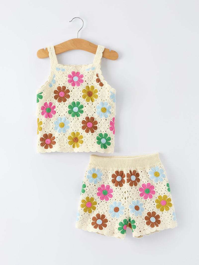 Summer Crochet Floral Girl Set - 7