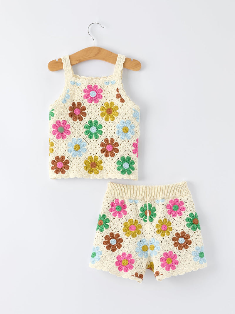 Summer Crochet Floral Girl Set - 8