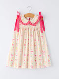 Summer Floral Bow Ruffle Girls Dress - 1