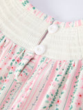 Pink Spring Floral Smocked Girl Dress - 5