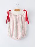 Pink Spring Floral Smocked Baby Girl Romper - 2