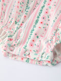 Pink Spring Floral Smocked Baby Girl Romper - 4