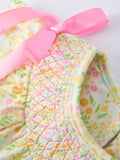 Spring Floral Smocked Girl Dress - 3