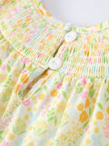 Spring Floral Smocked Girl Dress - 5
