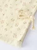 Floral Baby Girl Sleeveless Jumpsuit with Pockets - 4