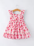 Spring Strawberry Bow Print Girls' Dress - 2