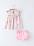 Petal Peter Pan Collar Christ Bishop Christening Baby Girls Bloomer Set - 2