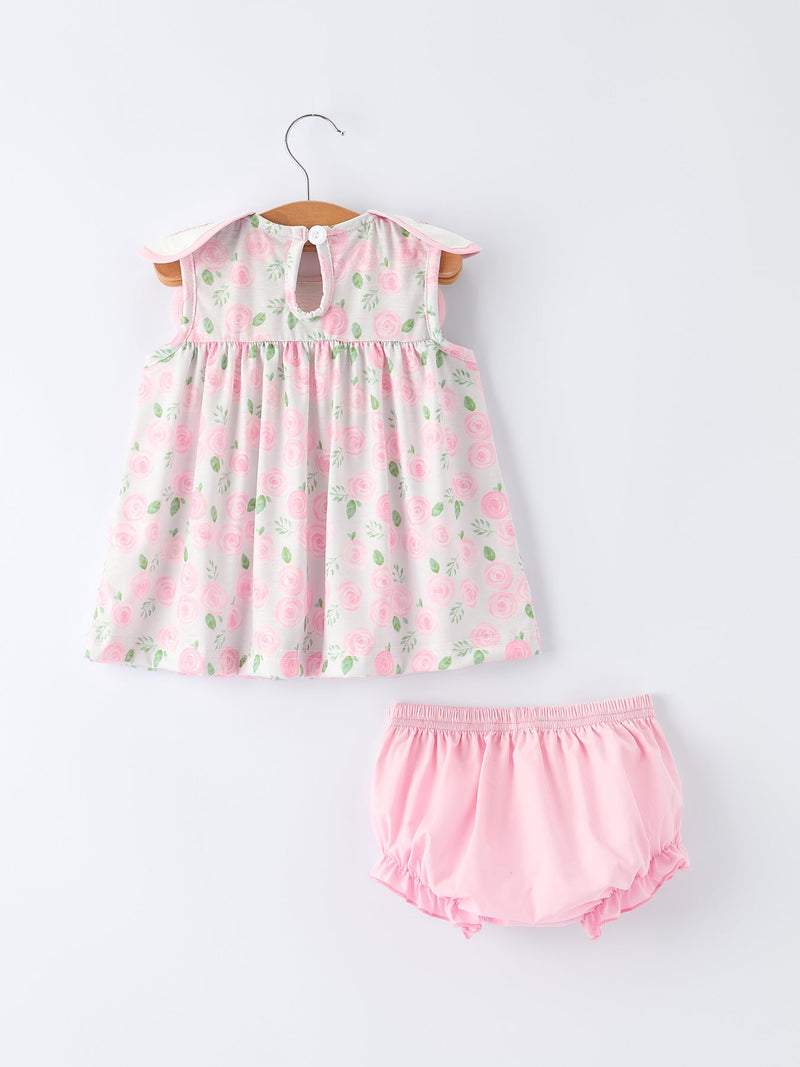 Petal Peter Pan Collar Christ Bishop Christening Baby Girls Bloomer Set - 2