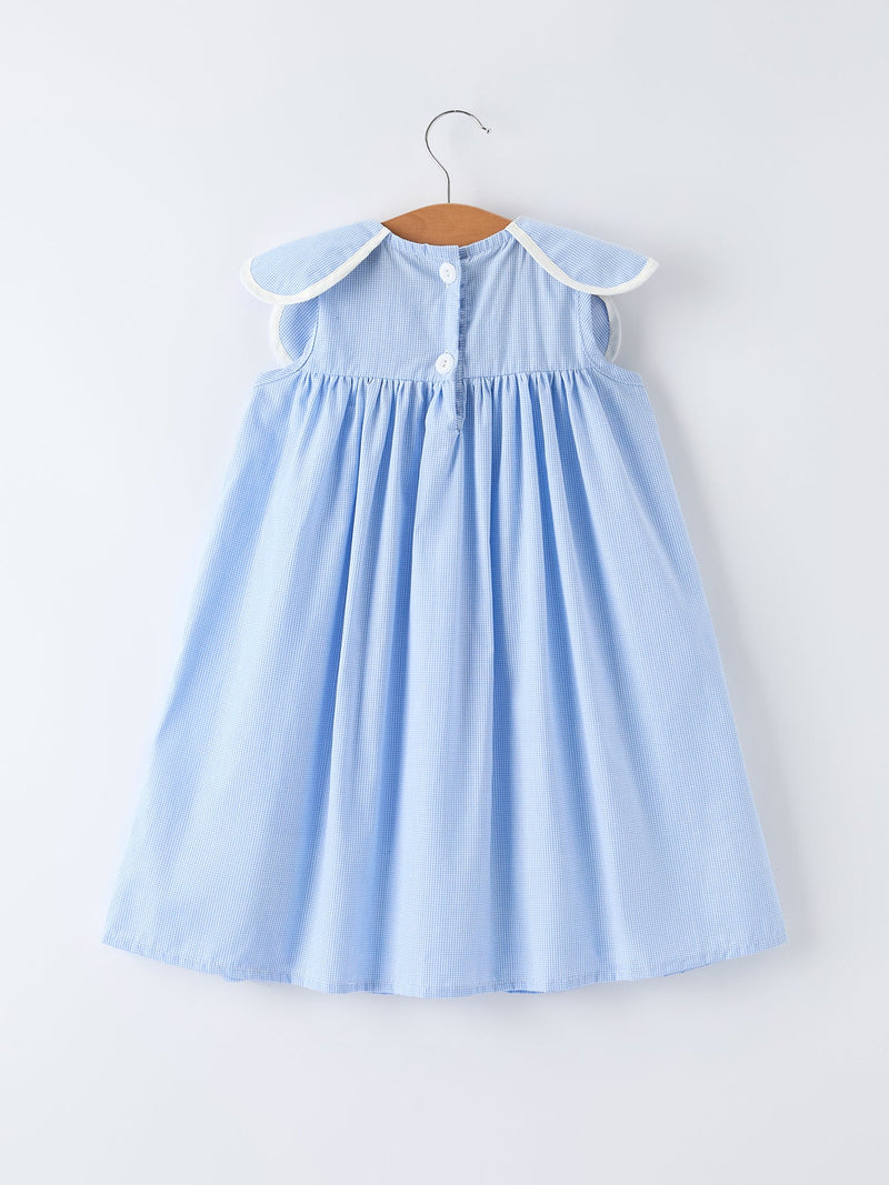 Blue Petal Peter Pan Collar Bishop Christening Dress - 2