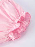 Petal Peter Pan Collar Christ Bishop Christening Baby Girls Bloomer Set - 3