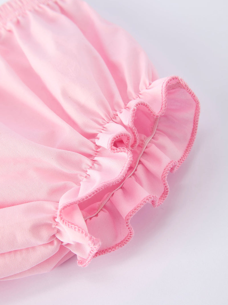 Petal Peter Pan Collar Christ Bishop Christening Baby Girls Bloomer Set - 3