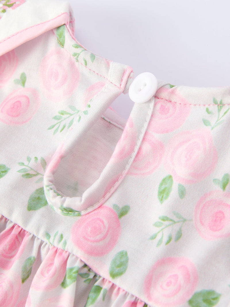 Petal Peter Pan Collar Christ Bishop Christening Baby Girls Bloomer Set - 5