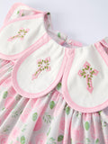 Floral Smocked Petal Peter Pan Collar Dress - 3