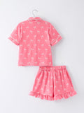 Mommy & Me Bow Print Ruffle Pajama Set - 4