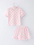 Mommy & Me Pink Bow Print Ruffle Pajama Set - 4