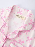 Mommy & Me Pink Bow Print Ruffle Pajama Set - 6