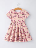 Western Print Girl Short Sleeve Dress - 2