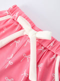 Mommy & Me Bow Print Ruffle Pajama Set - 8
