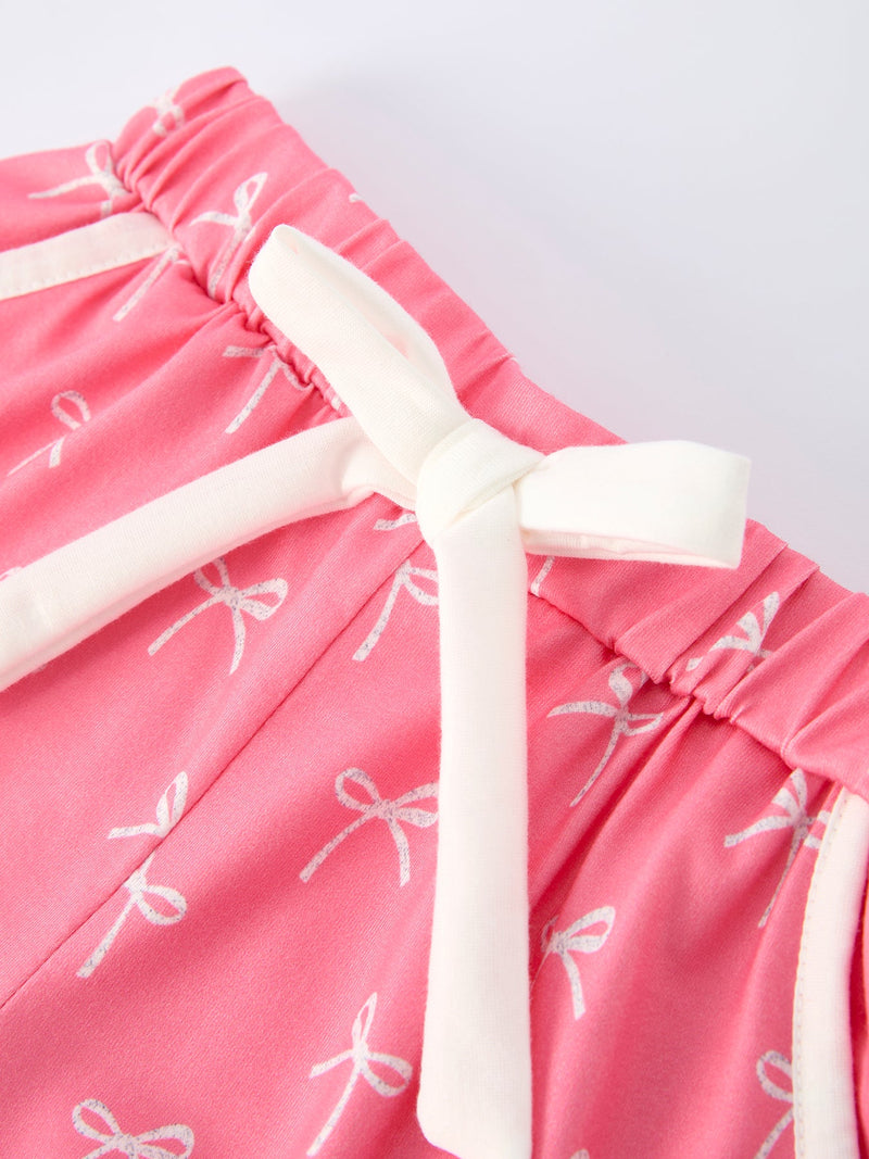 Mommy & Me Bow Print Ruffle Pajama Set - 8