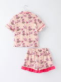 Mommy & Me Western Print Ruffle Pajama Set - 4