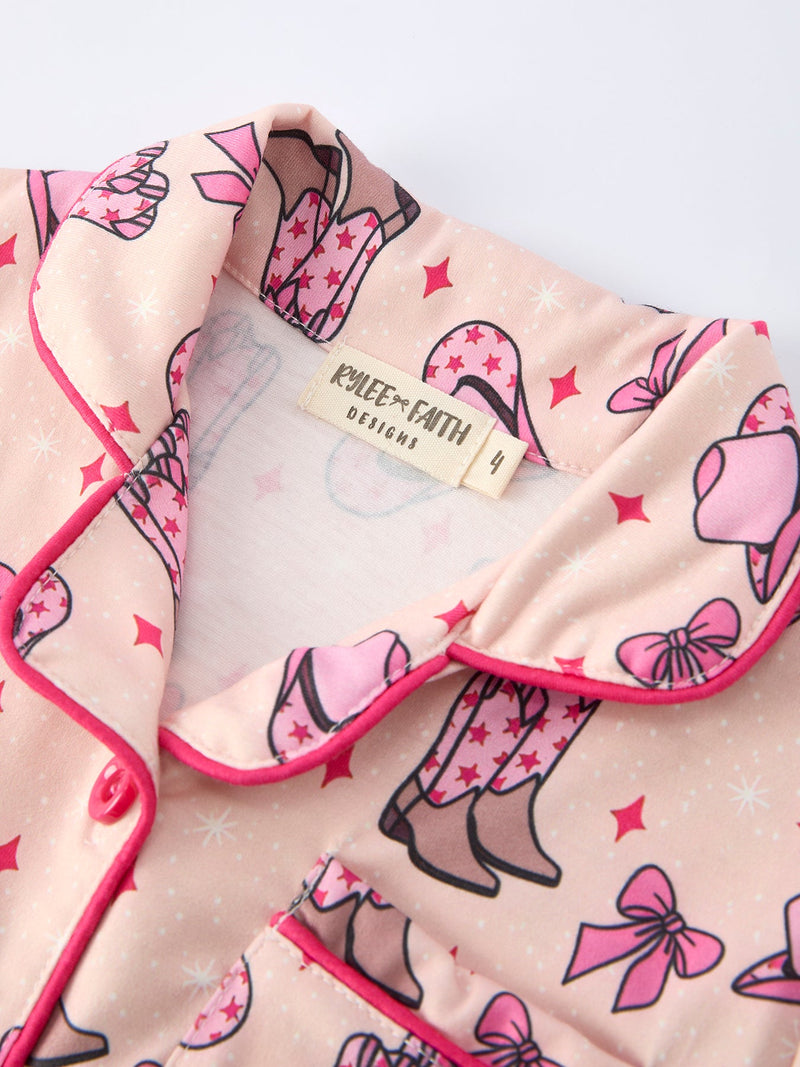 Mommy & Me Western Print Ruffle Pajama Set - 5