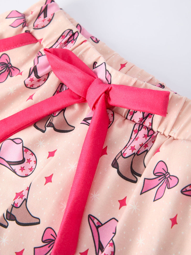 Mommy & Me Western Print Ruffle Pajama Set - 7