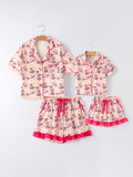 Mommy & Me Western Print Ruffle Pajama Set - 2