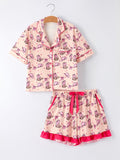 Mommy & Me Western Print Ruffle Pajama Set - 8