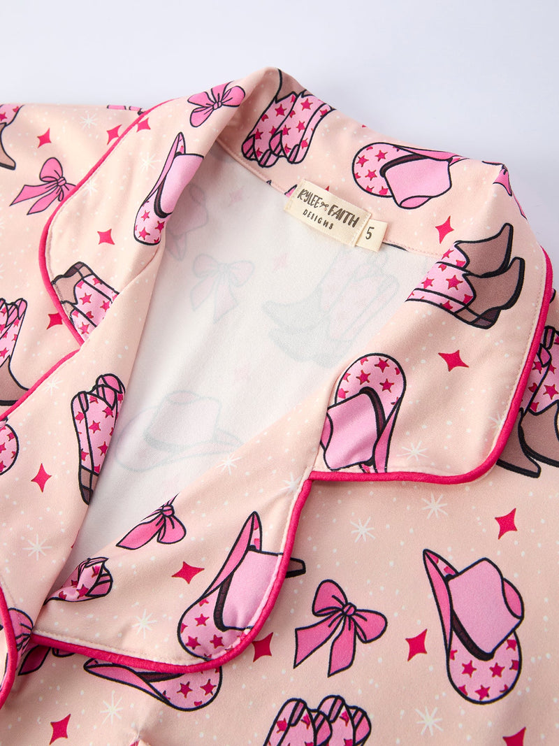 Mommy & Me Western Print Ruffle Pajama Set - 9