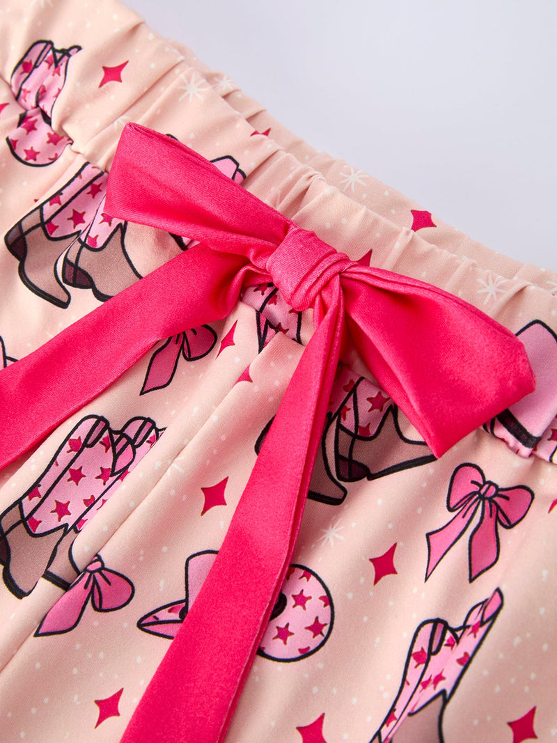 Mommy & Me Western Print Ruffle Pajama Set - 11