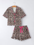 Mommy & Me Leopard Print Ruffle Pajama Set - 8