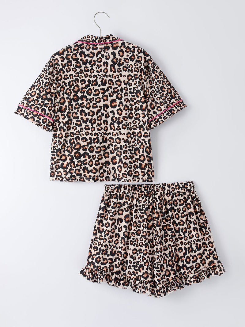 Mommy & Me Leopard Print Ruffle Pajama Set - 9