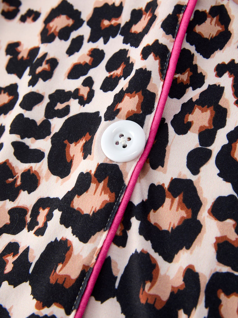 Mommy & Me Leopard Print Ruffle Pajama Set - 10