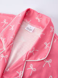 Mommy & Me Bow Print Ruffle Pajama Set - 9