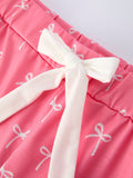 Mommy & Me Bow Print Ruffle Pajama Set - 10