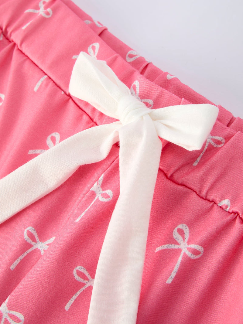 Mommy & Me Bow Print Ruffle Pajama Set - 10