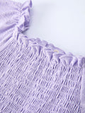 Spring Purple Short-sleeved Girls Jumpsuit - 3