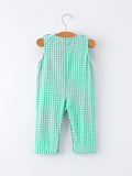Pickle Ball Embroidered Smocked Green Baby Boys Romper - 2