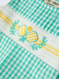 Pickle Ball Embroidered Smocked Green Baby Boys Romper - 4