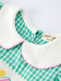 Spring Gingham Bow Ruffle Smocked Pickle Ball Girl Dress - 3