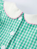 Spring Gingham Bow Ruffle Smocked Pickle Ball Girl Dress - 5