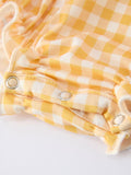 Fish Embroidery Smocking Plaid Baby Girl Romper - 5