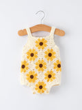 Summer Sunflower Baby Crochet Romper - 8