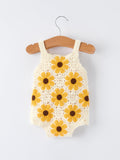 Summer Sunflower Baby Crochet Romper - 9