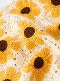 Summer Sunflower Baby Crochet Romper - 12