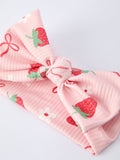 Strawberry Bow Baby Girls Short Sleeves Bloomer Set - 5