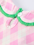 Spring Golf Embroidered Baby Girls Smocked Bow Bloomer Set - 3