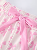 Mommy & Me Pink Bow Print Ruffle Pajama Set - 12